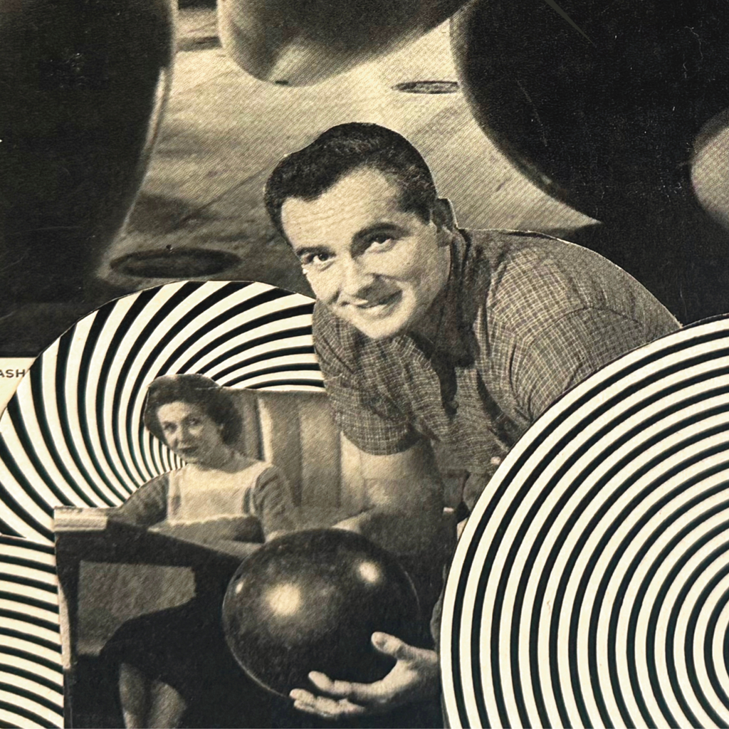 bowling babe ; collage art print