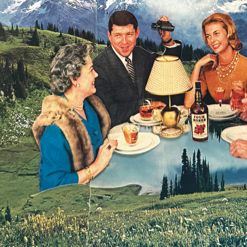 dinner date ; collage art print